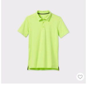 Boys' Solid Golf Polo Shirt- Bright Yellow S
